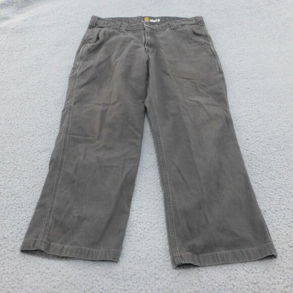 Carhartt Pants Mens 38x30 Carpenter Gray Pockets Relaxed Work Skater Grunge - Picture 1 of 12